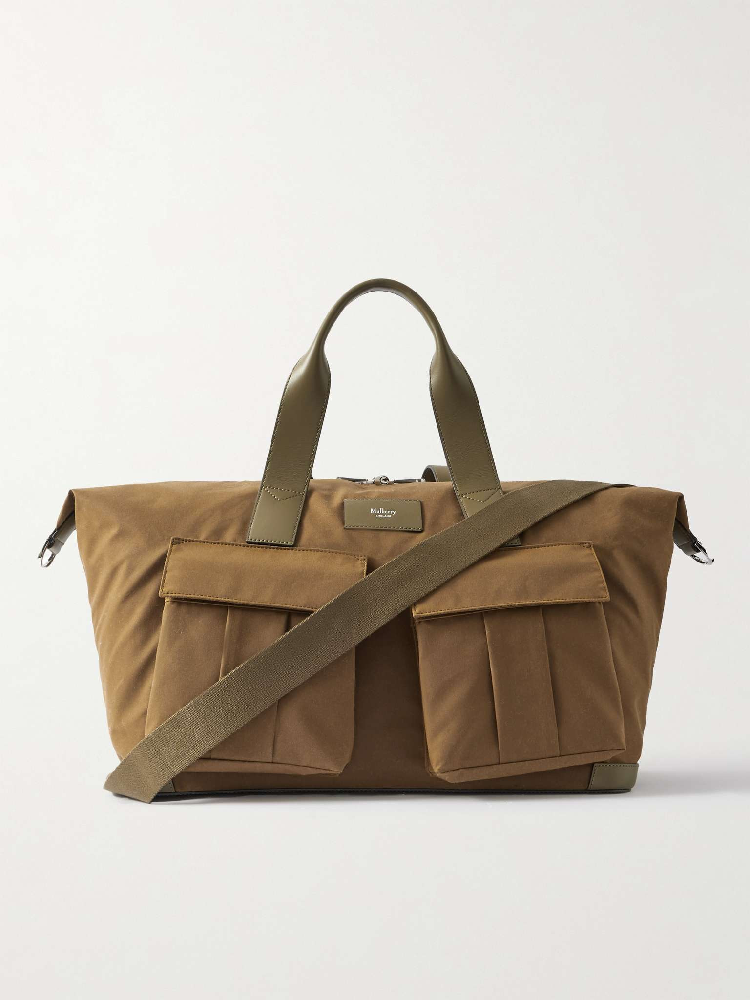 Leather-Trimmed Waxed-Cotton Weekend Bag - 1
