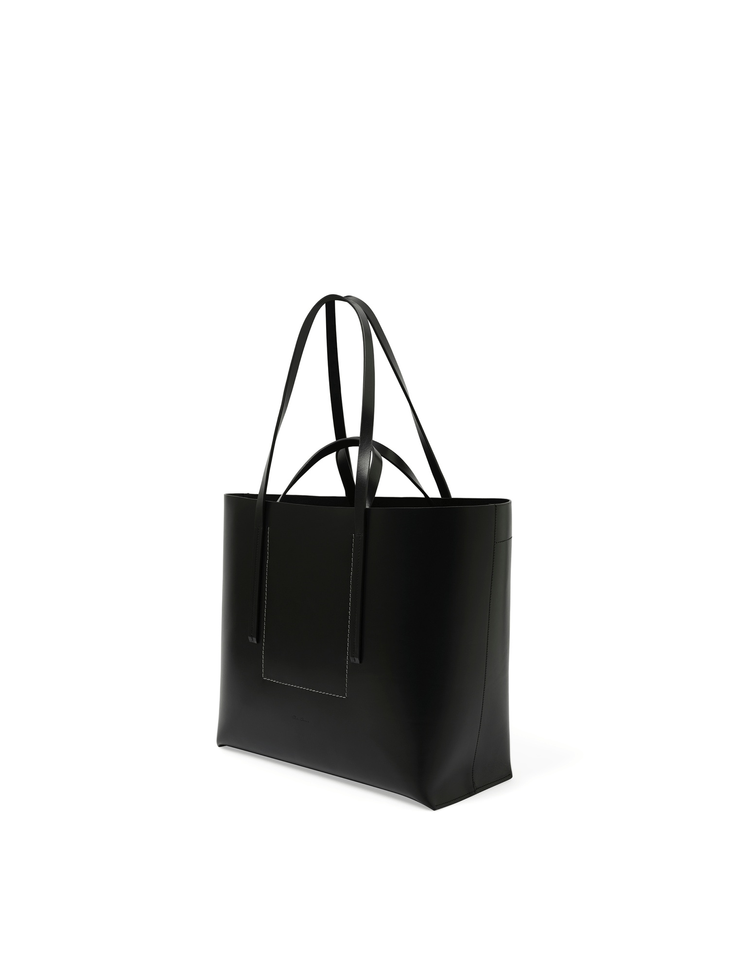 Leather Shopper Bag in Black - 2