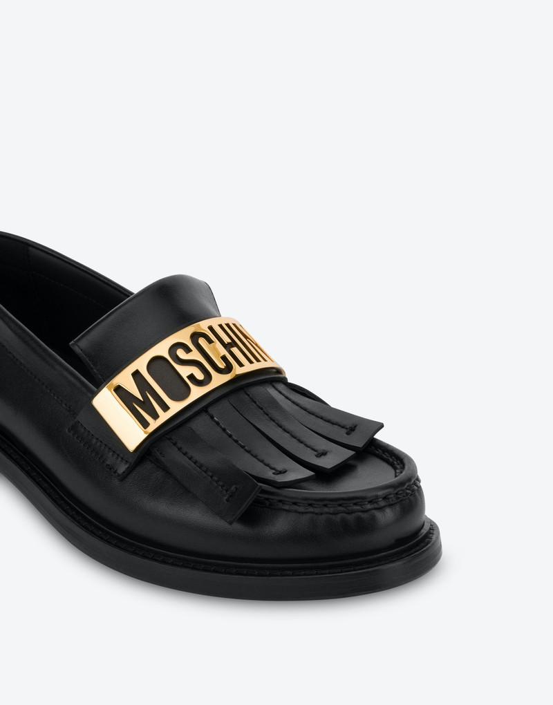 MAXI LOGO PLATE CALFSKIN LOAFERS 4