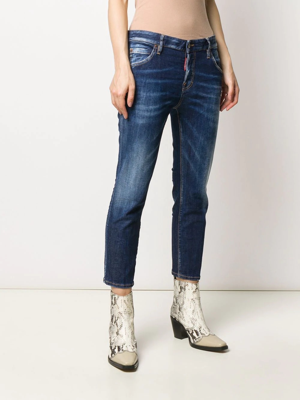 cropped slim-fit jeans - 3