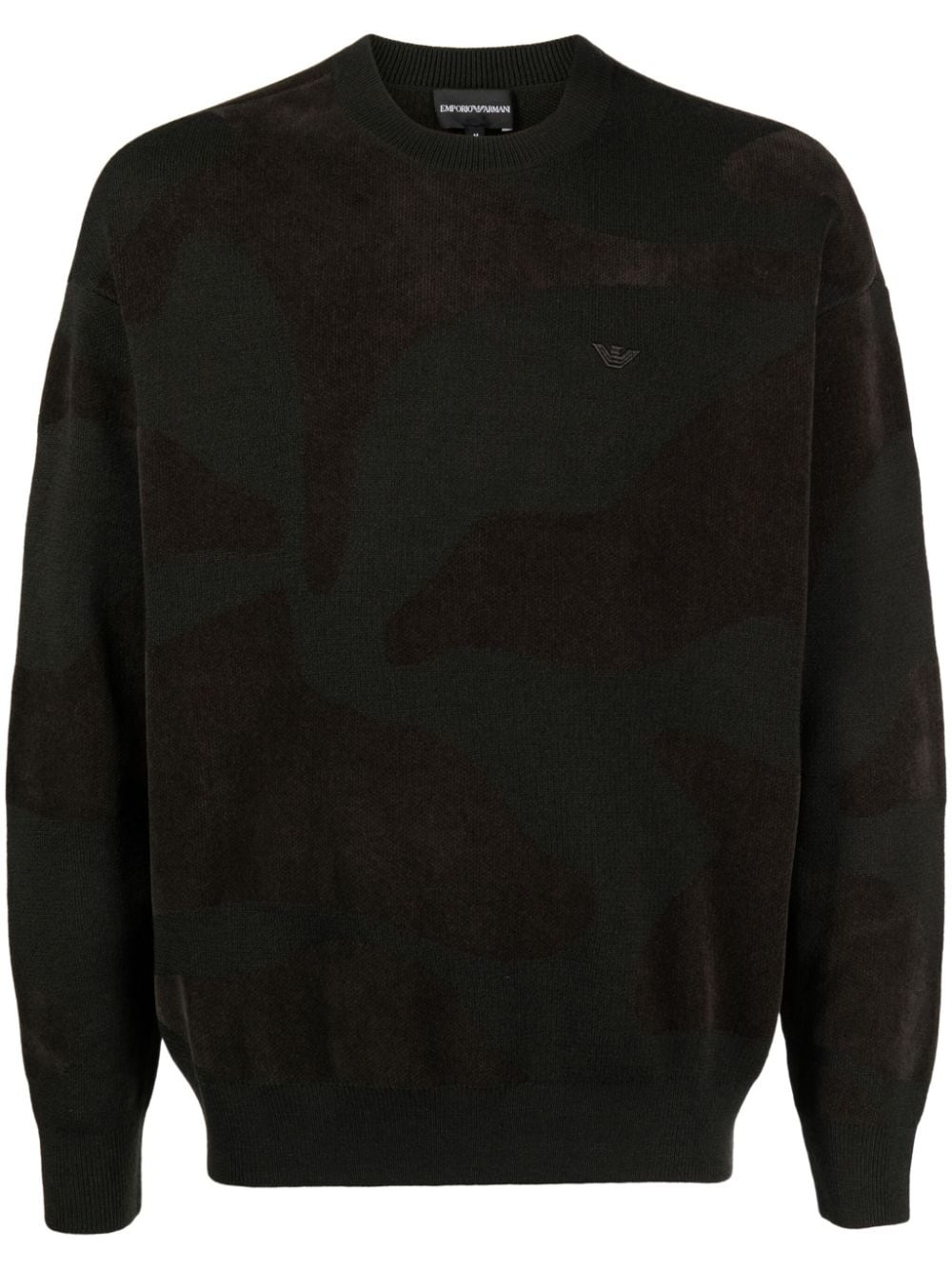 logo-embroidered camouflage-pattern jumper - 1