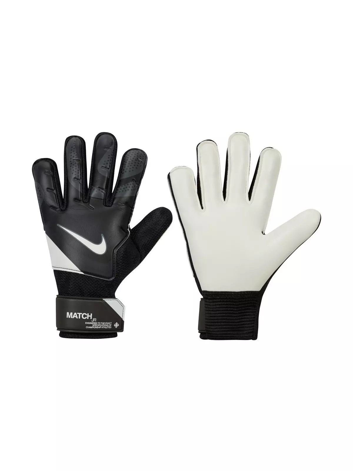 Match Jr. Goalkeeper Soccer Gloves - Black/White - 3