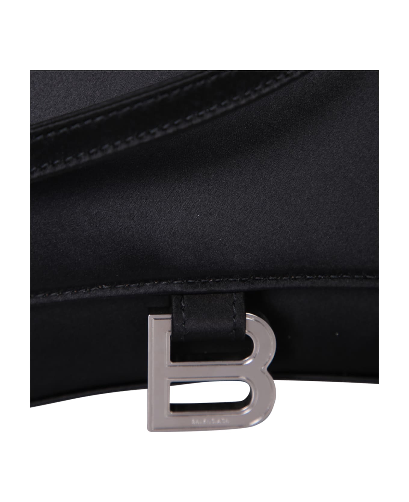 Black Satin Small Hourglass Handbag - 3