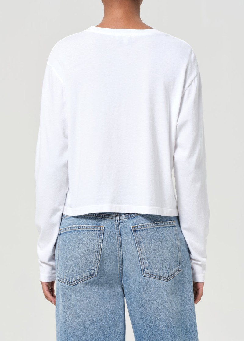 AGOLDE SYDNEY LONG SLEEVE TEE IN WHITE outlook