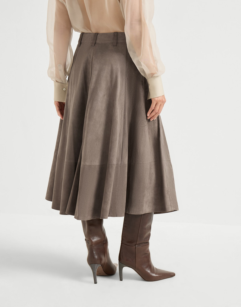 Brunello Cucinelli Suede circle skirt outlook