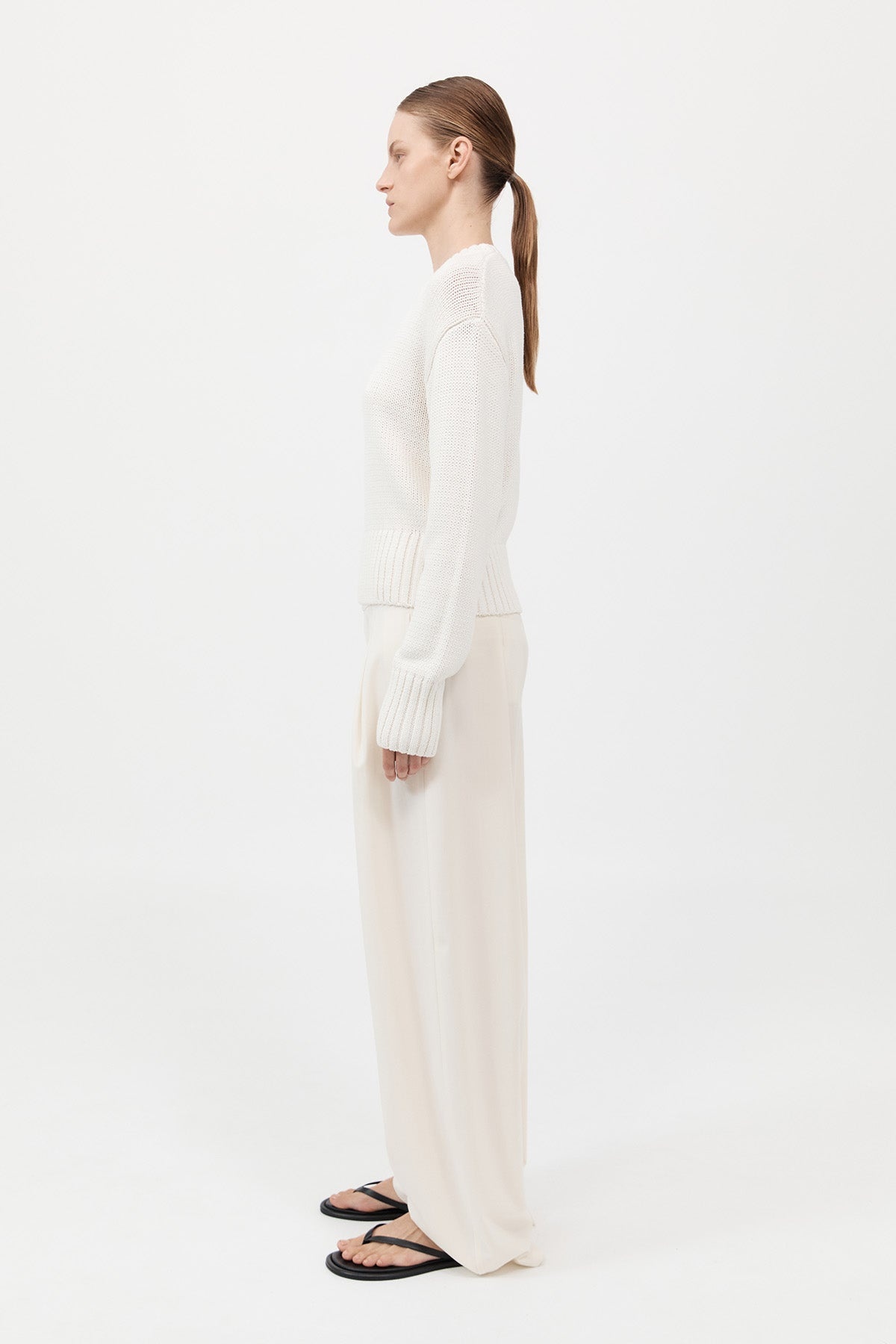 Linen Silk Blend Jumper - Salt - 4