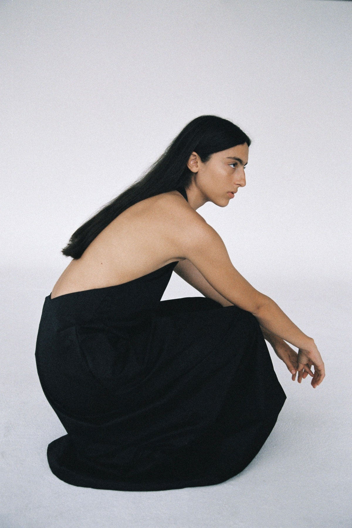 Ring Detail Halter Dress - Black - 5
