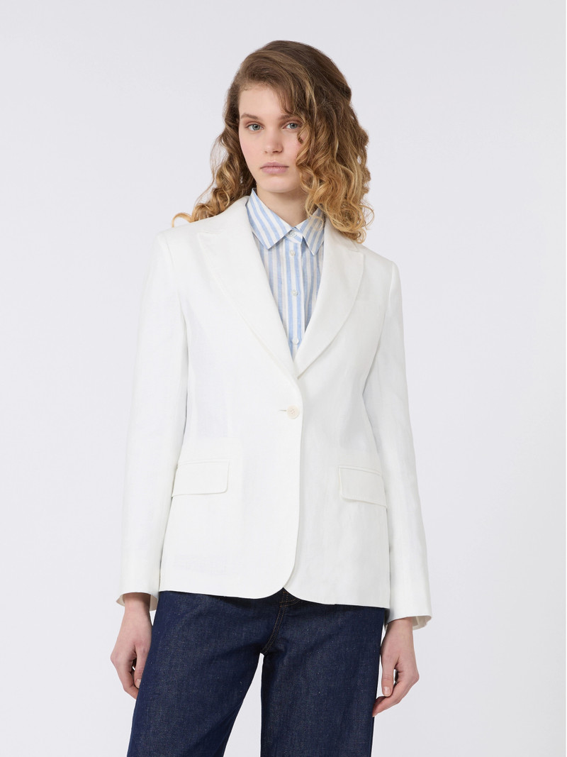 NALUT Linen canvas blazer - WHITE 3