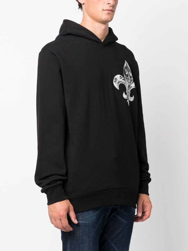 Chrome skull-print cotton hoodie 3