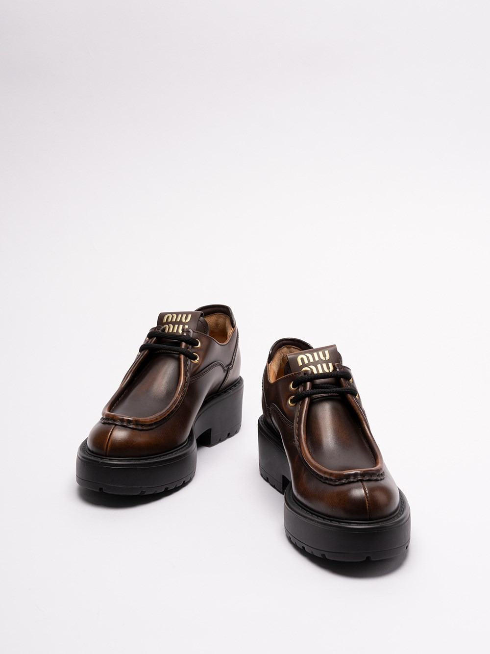 Leather Lace Up Shoes - 2