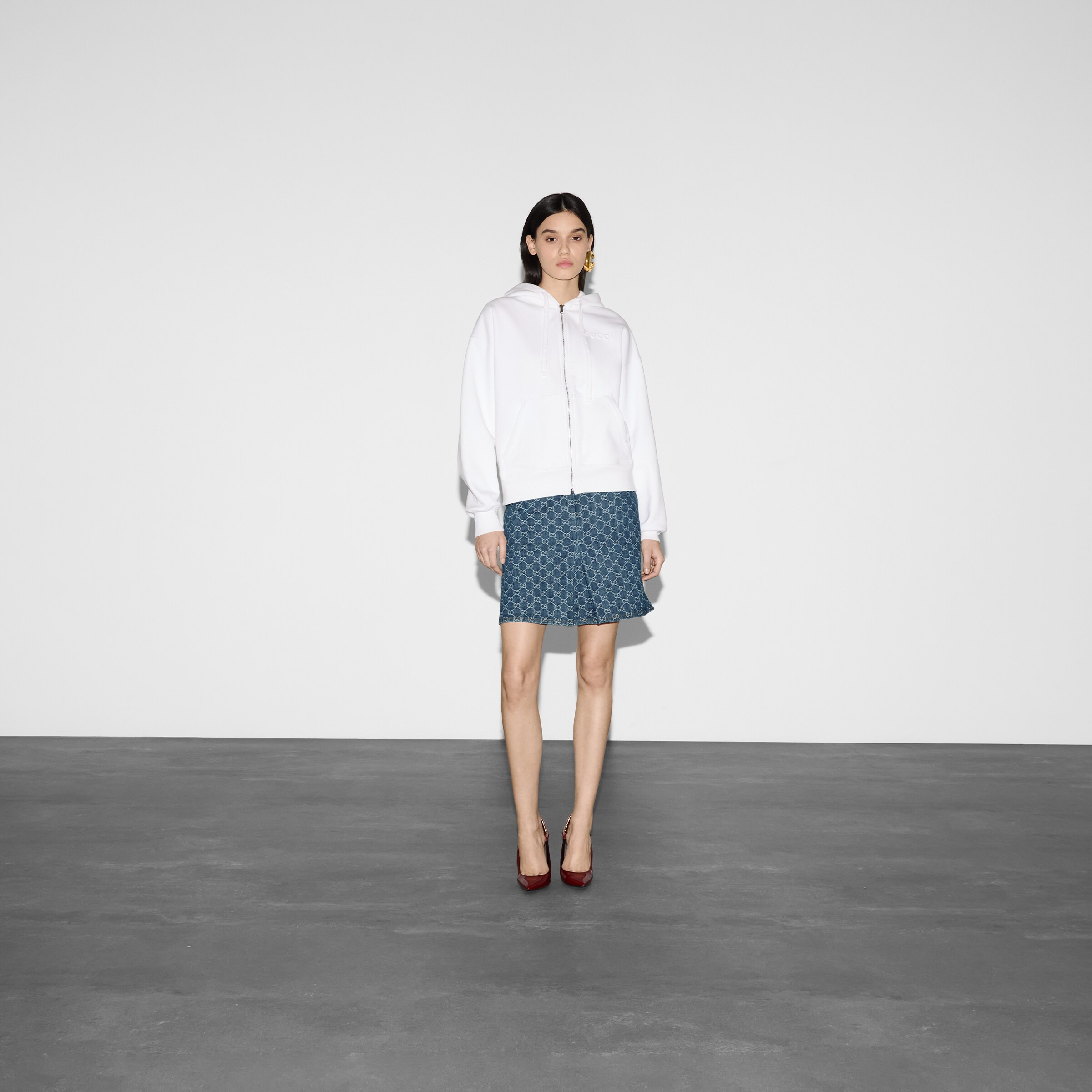 Felted cotton jersey zip jacket - 2