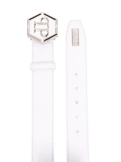 PHILIPP PLEIN logo-plaque leather belt outlook