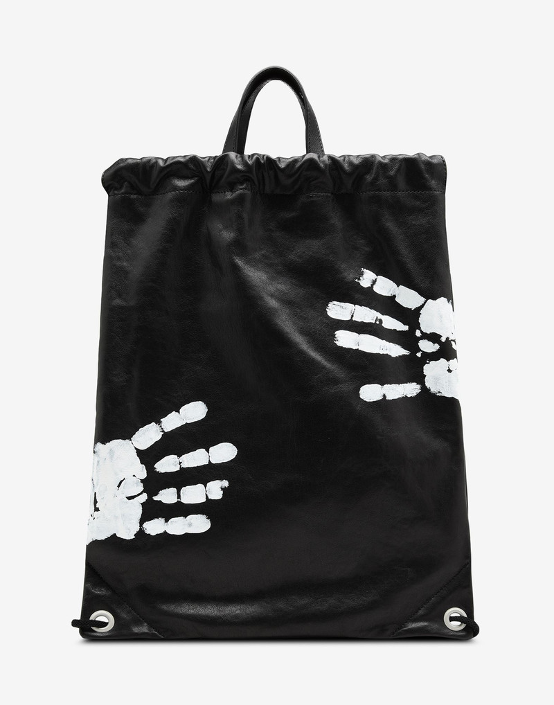 Hand-painted drawstring backpack 5