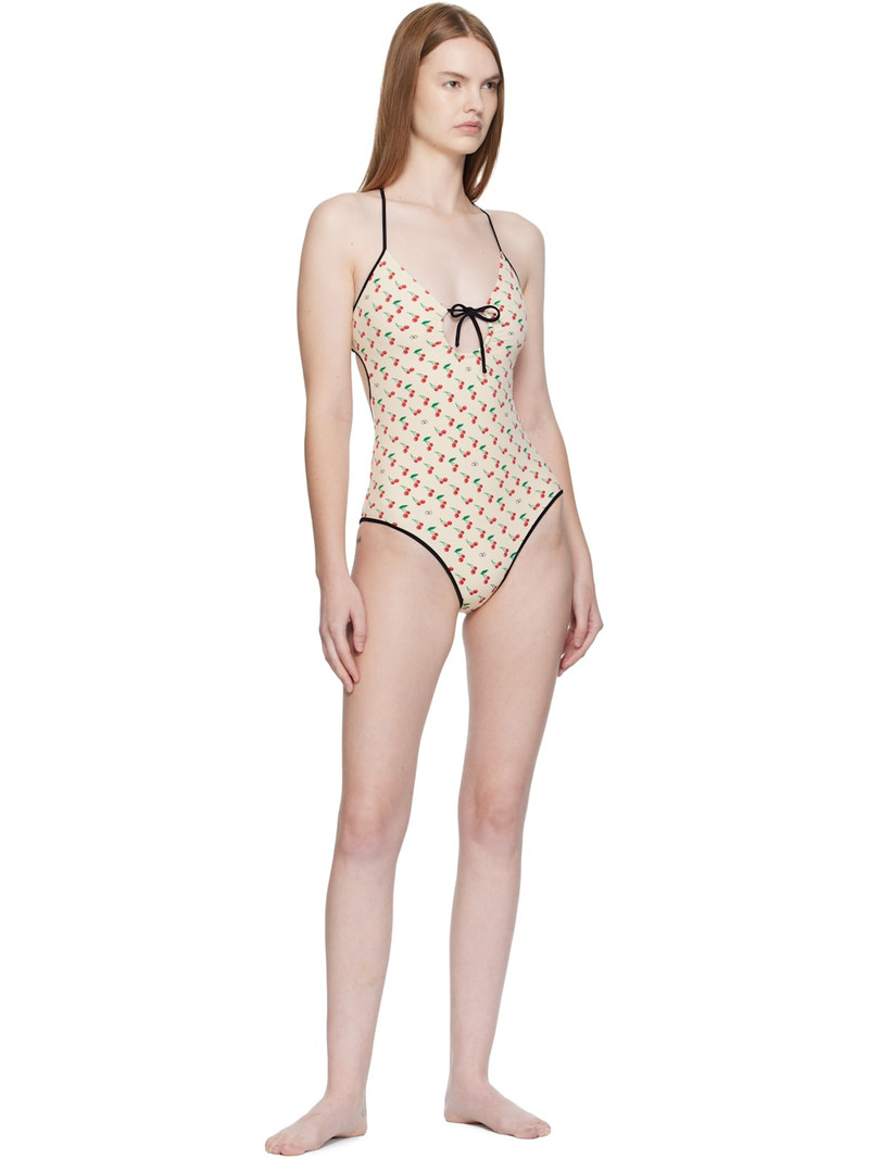 Valentino Beige Printed Swimsuit outlook