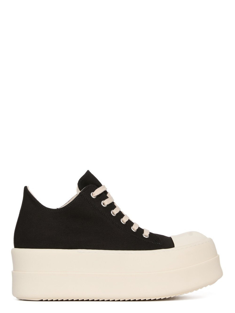 Double Bumper Platform Brushed-Cotton Sneakers Black 1