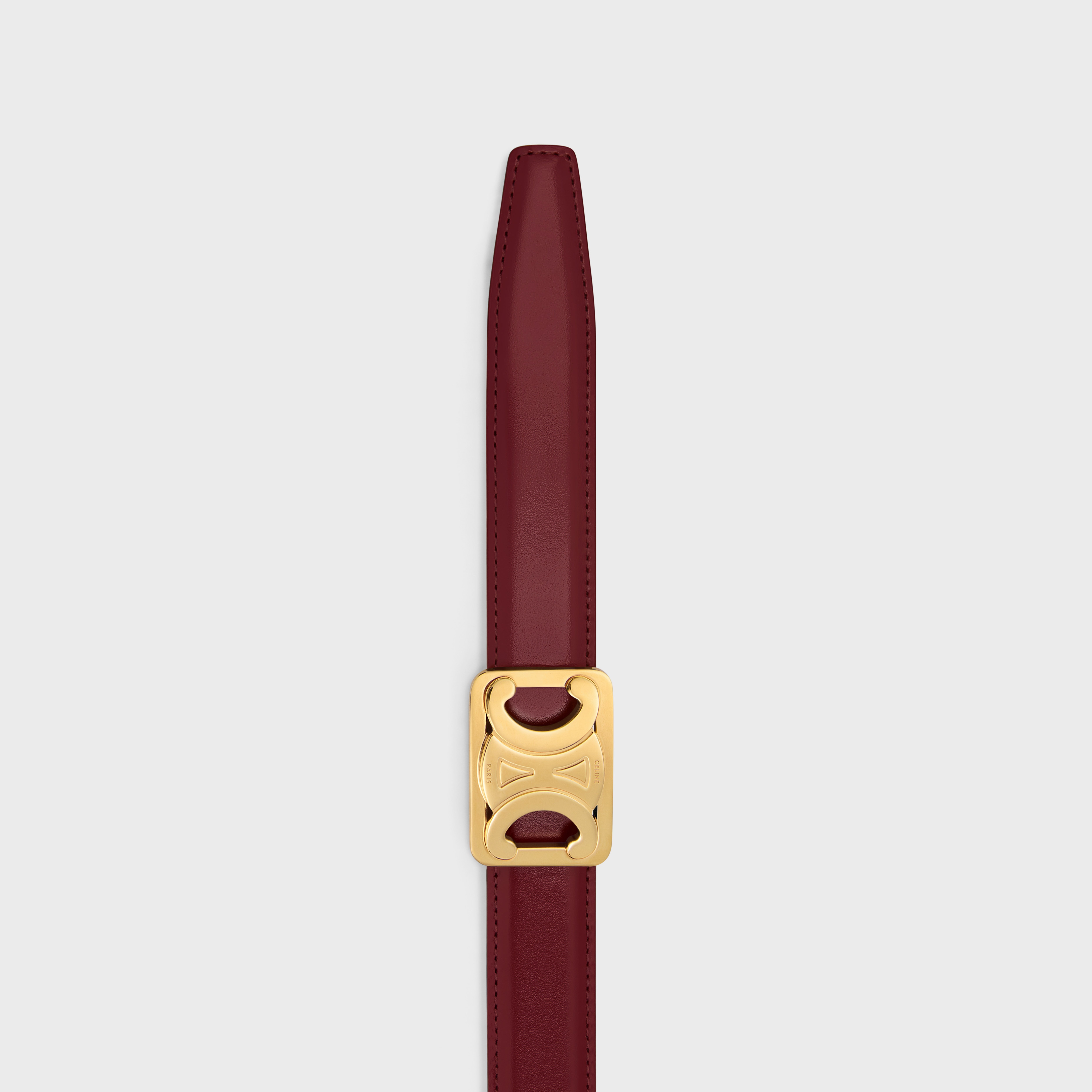 MEDIUM REVERSIBLE FRAMED TRIOMPHE BELT in TAURILLON AND NATURAL CALFSKIN - 4
