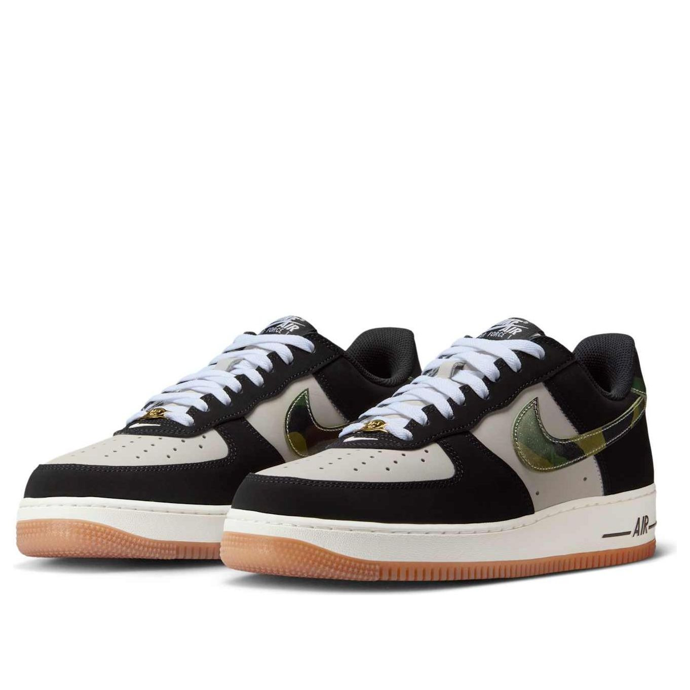 Nike Air Force 1 Low 'Black Patent Camo Swoosh' HQ1967-100 - 4