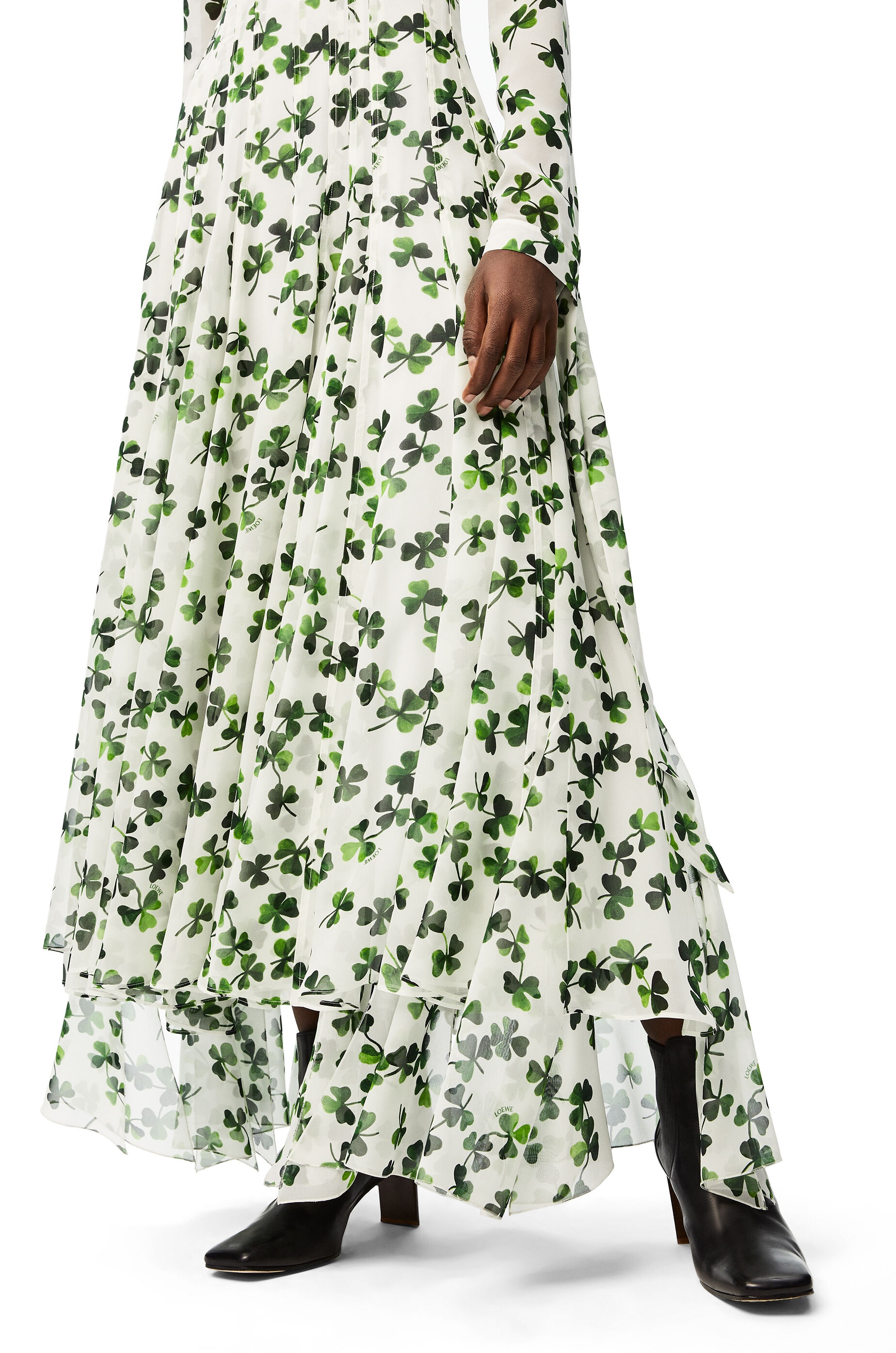 Lavalliere long dress in shamrock silk - 4