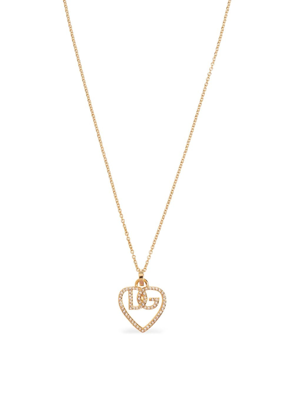 logo-pendant crystal-embellished necklace - 3