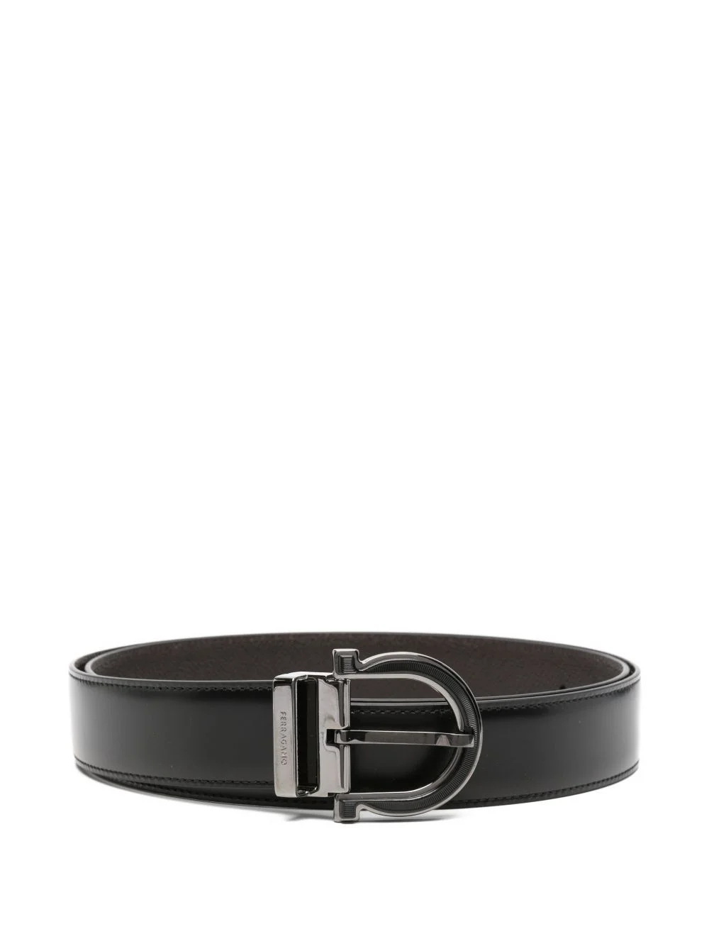 Gancio-buckle leather belt - 1