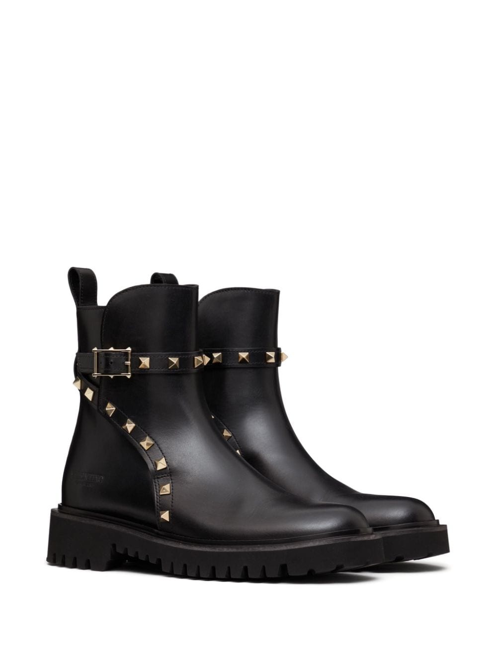 Rockstud-embellished leather ankle boots - 2