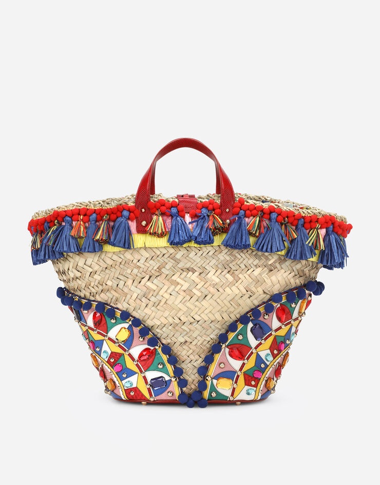 Straw Kendra coffa bag with embroidery - 4