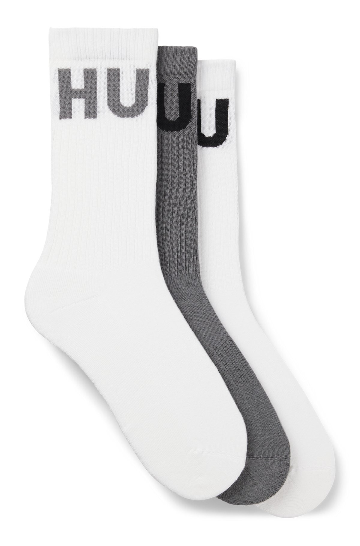 THREE-PACK OF SHORT-LENGTH SOCKS WITH CONTRAST LOGOS - 1