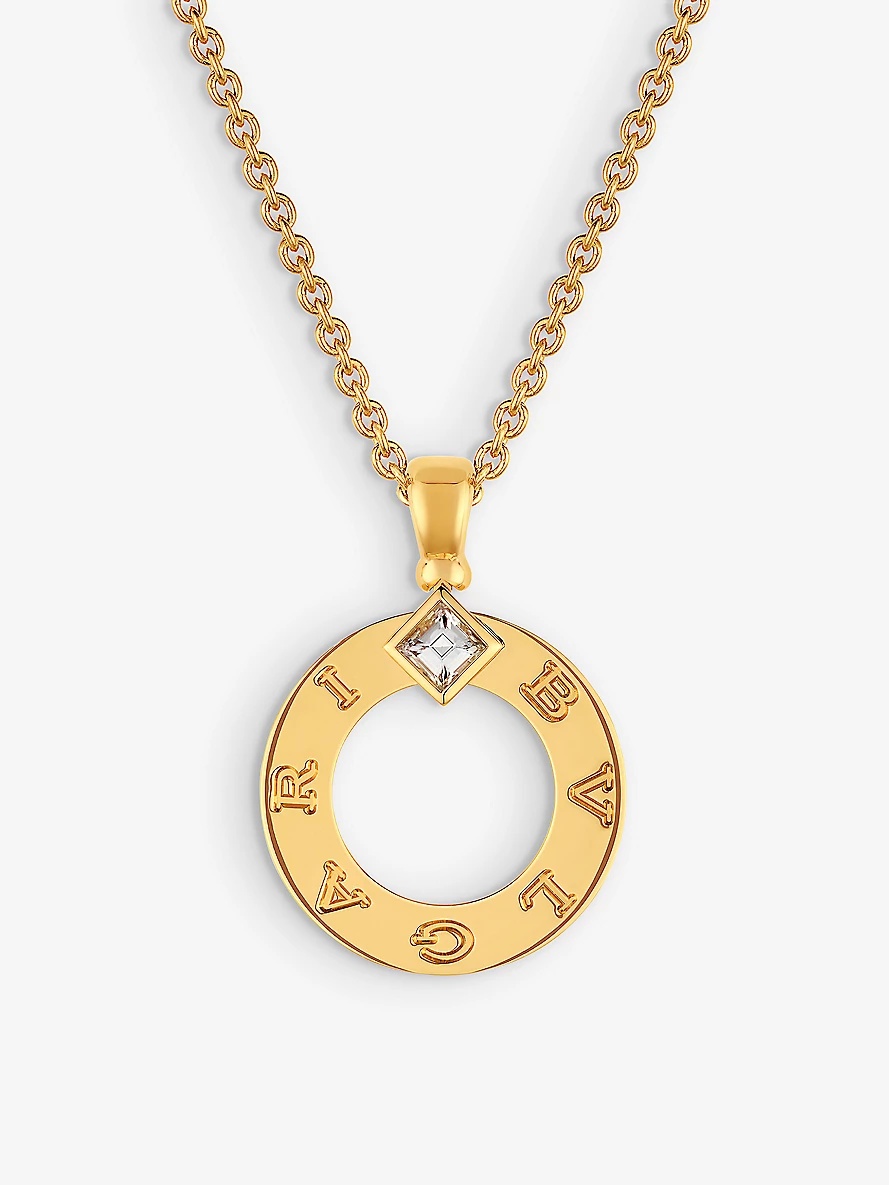 BVLGARI BVLGARI 18ct yellow-gold and 0.09ct brilliant-cut diamond pendant necklace - 1