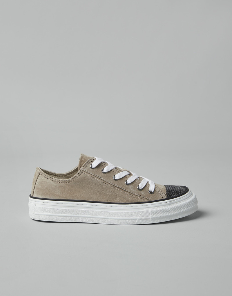 Suede sneakers with precious toe 5