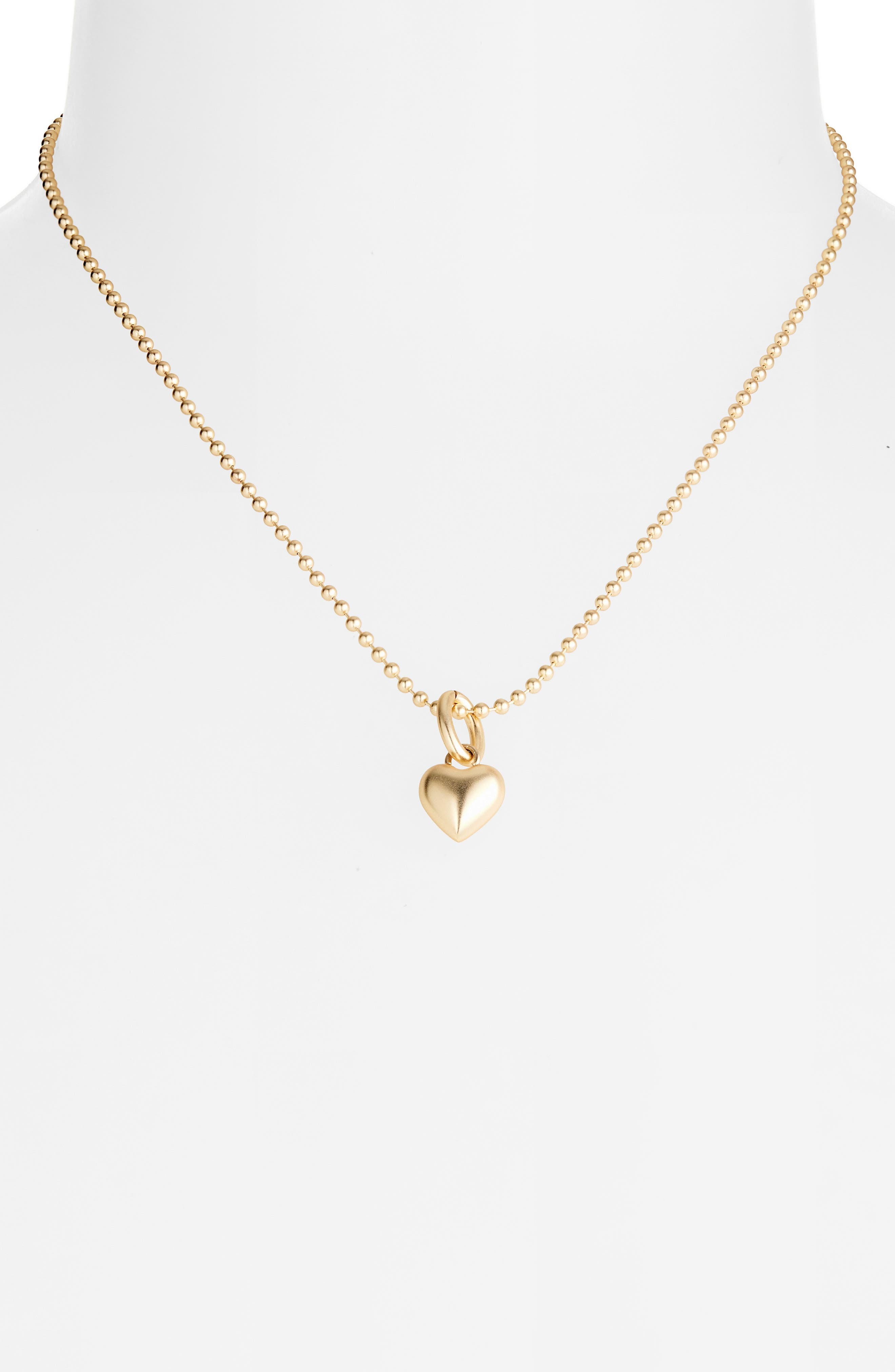 ROXANNE ASSOULIN The Itsy Bitsy Puffy Heart Ball Chain Necklace in Gold at Nordstrom - 2