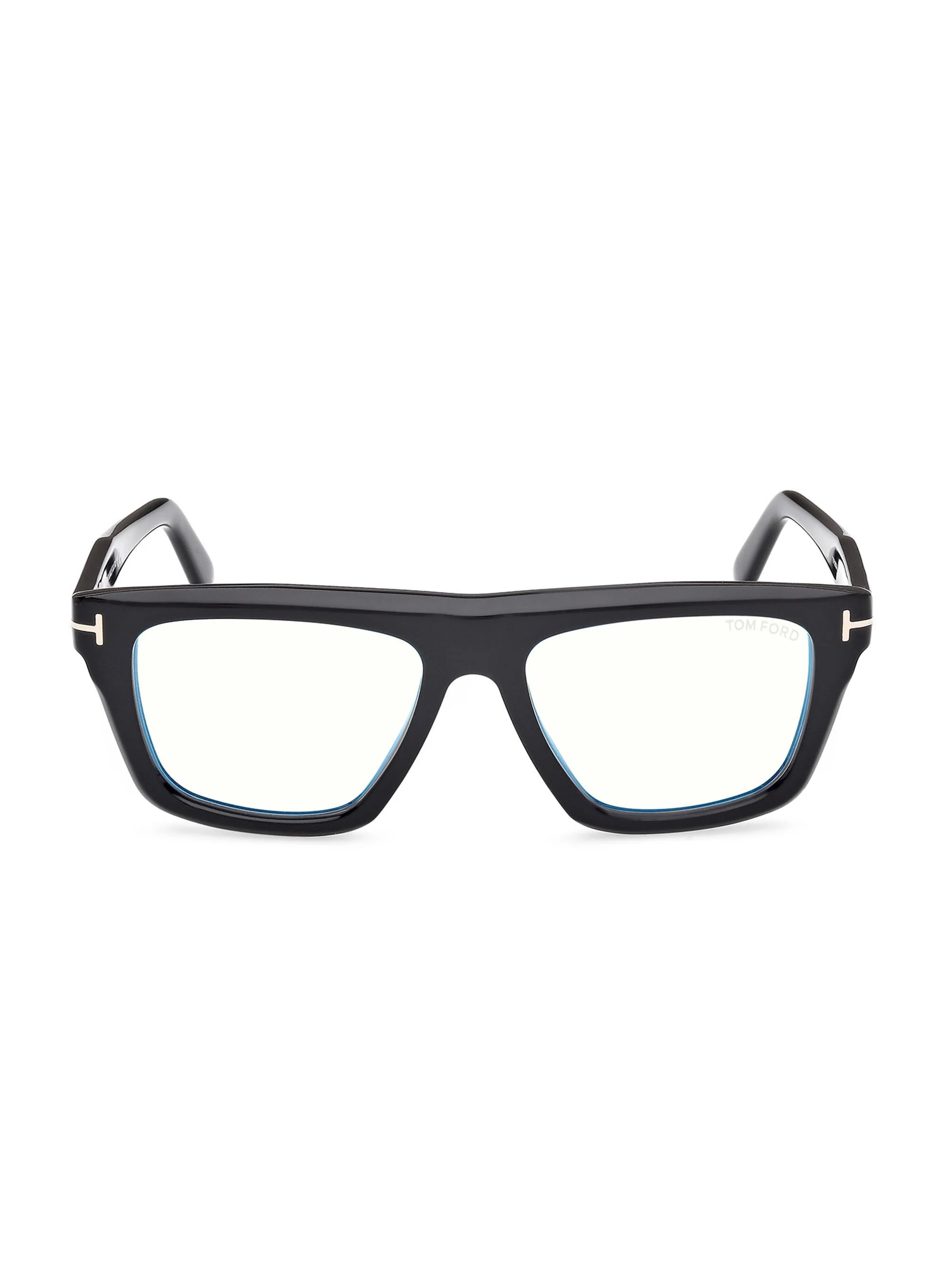Men's 54MM Rectangular Optical Eyeglasses - Shiny Black - 1
