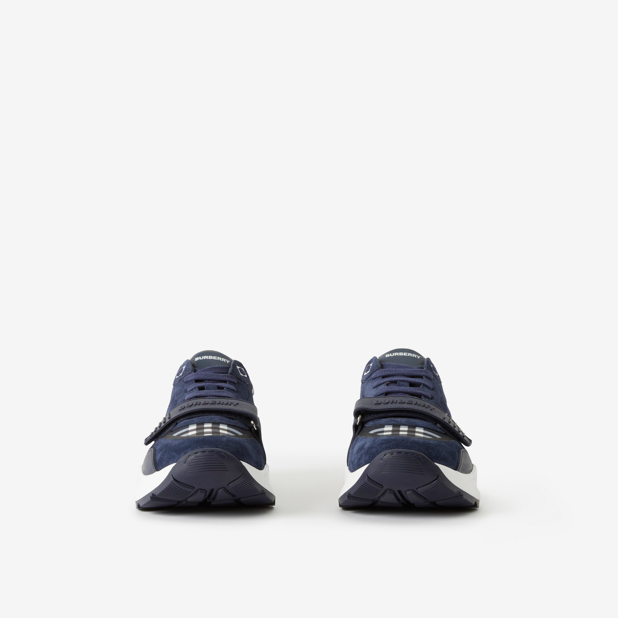 Check, Leather and Suede Sneakers - 2