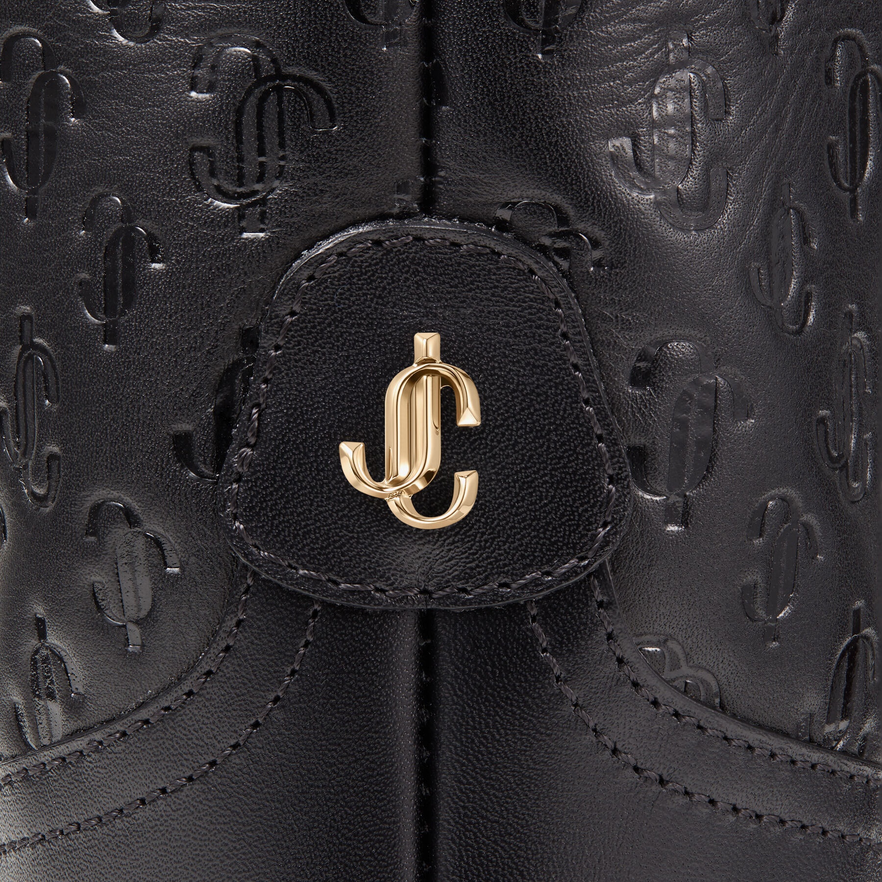 Yomi Flat
Black JC Monogram Leather Knee-High Boots - 4