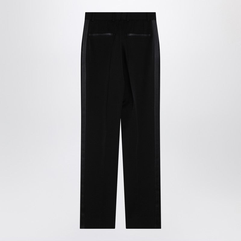 Dolce&Gabbana Black Wool Gabardine Tuxedo Trousers Women - 2