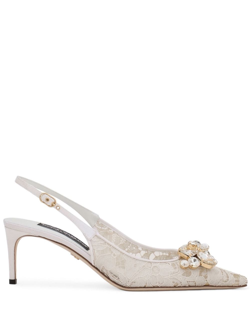 crystal lace slingback pumps - 1