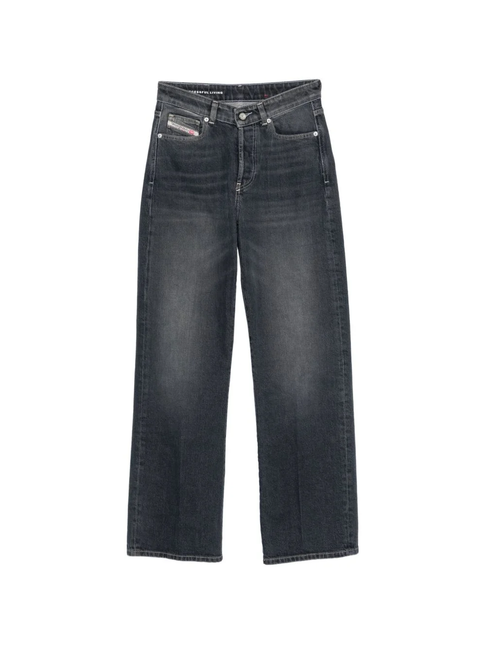 faded-effect straight-leg jeans - 1