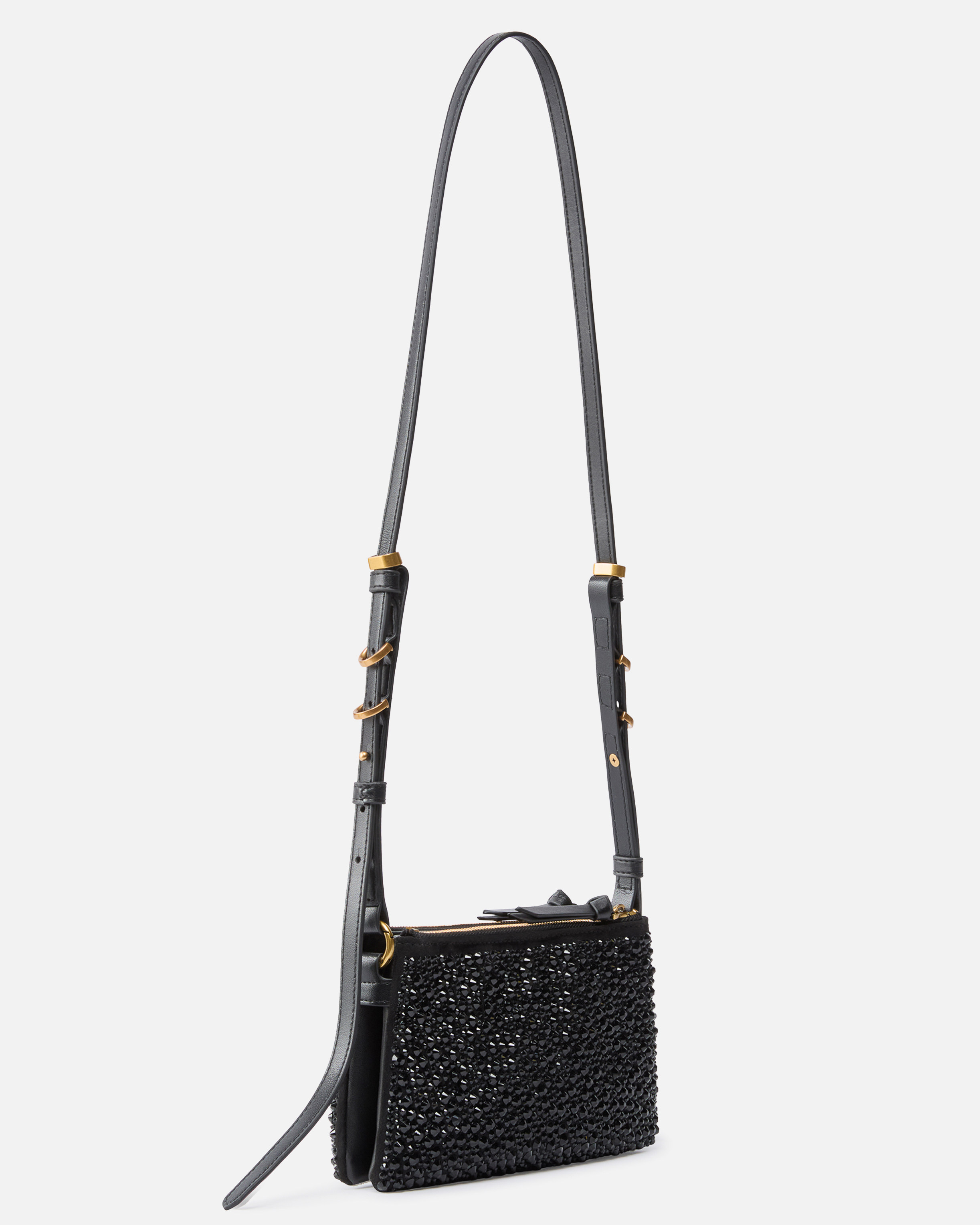 MINI DOUBLE BAG FULLY RHINESTONED SHOULDER BAG - 2