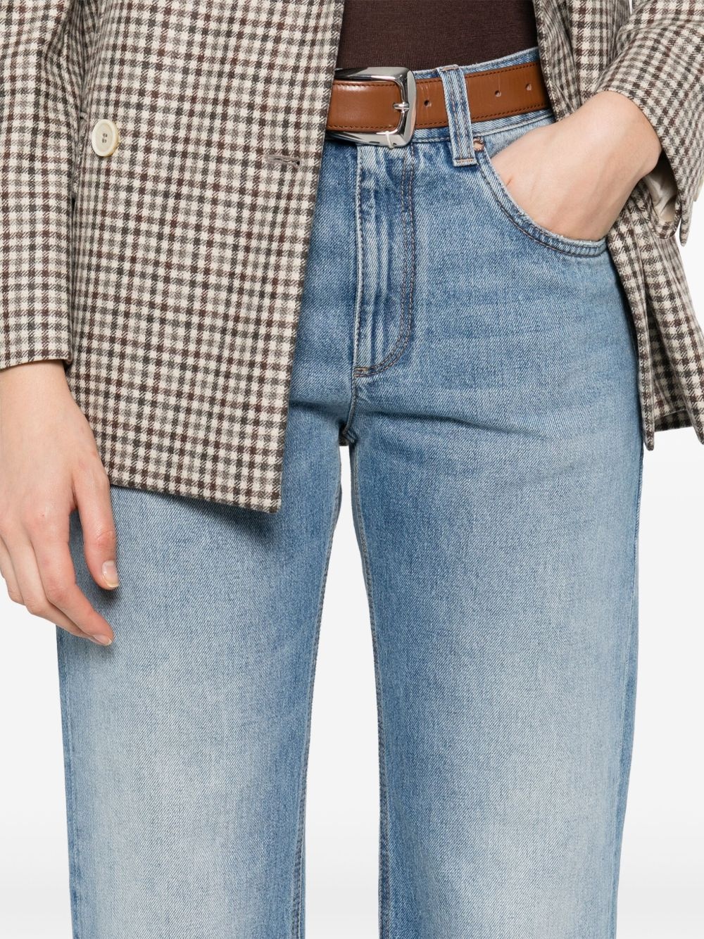 turn-up hem jeans - 5