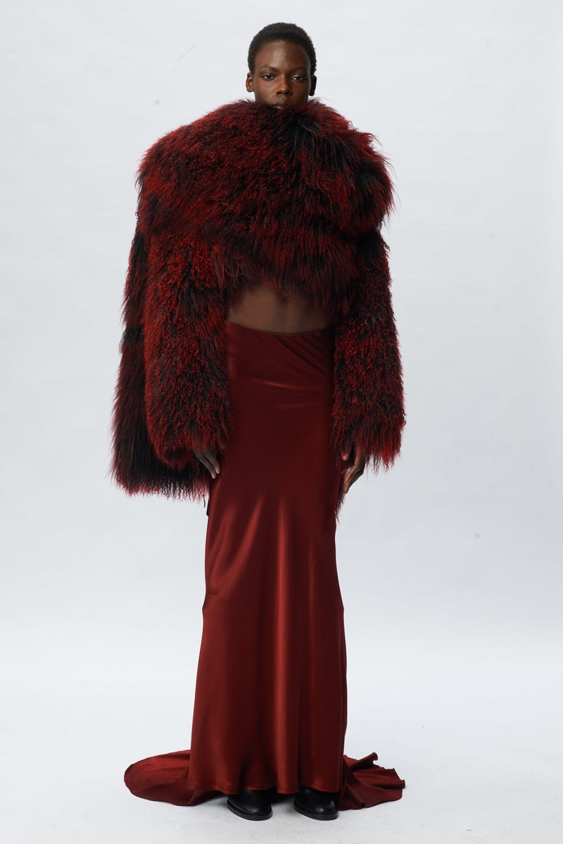 Jacobina Shearling Collarless Coat Open Back 4
