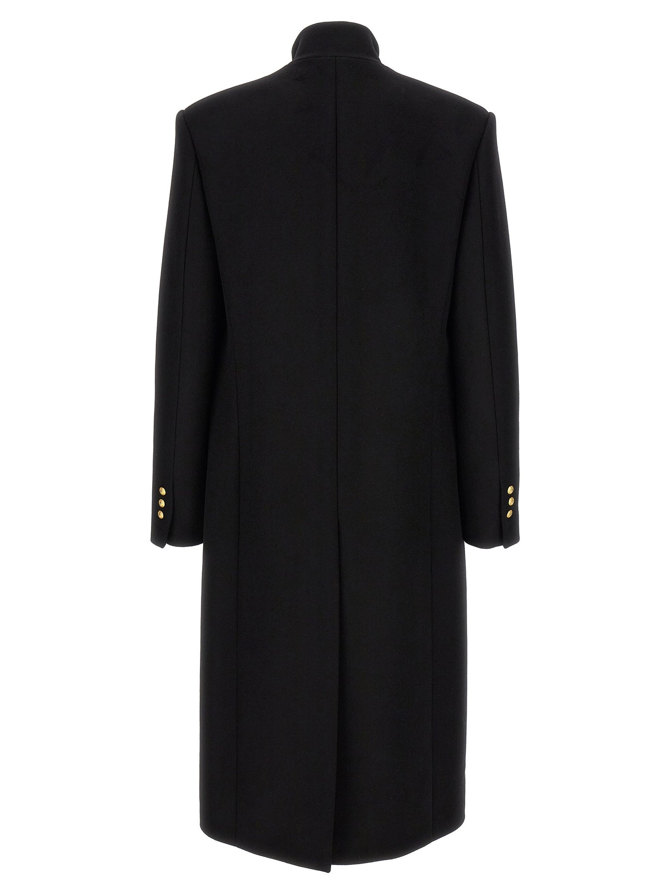 コート BALMAIN Women Coats XF1UD045WB27 0PA Black Balmain Single-Breasted Long Coat Coats, Trench Coats Black