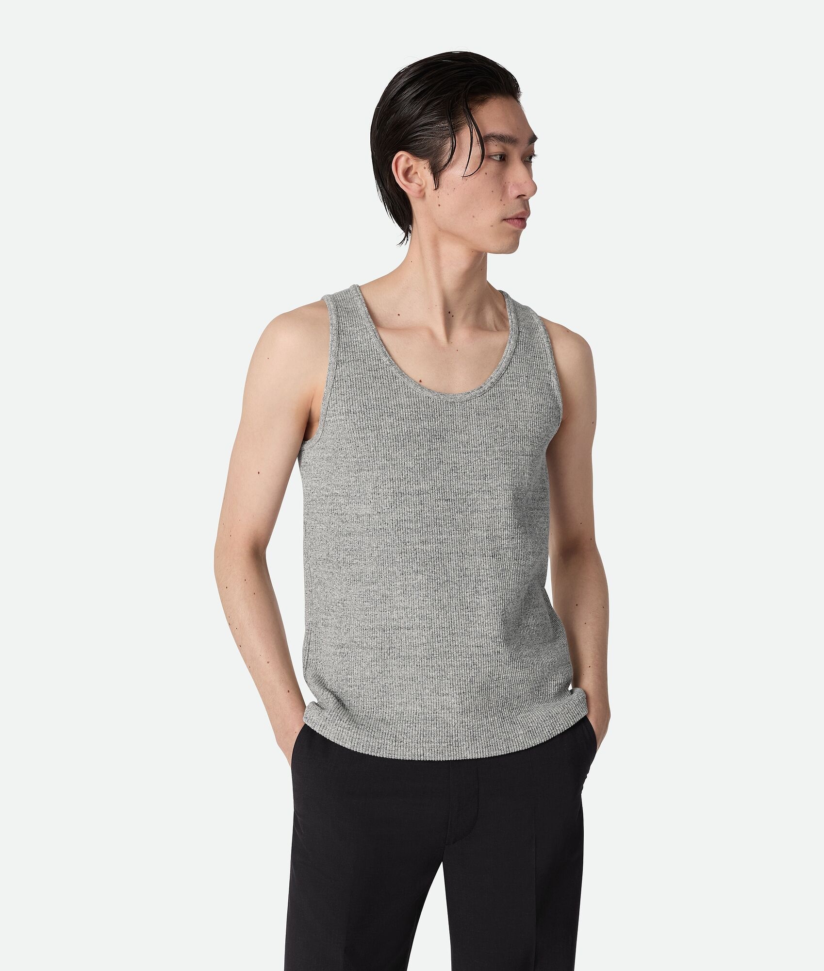 Melange Cotton Rib Tank Top - 1
