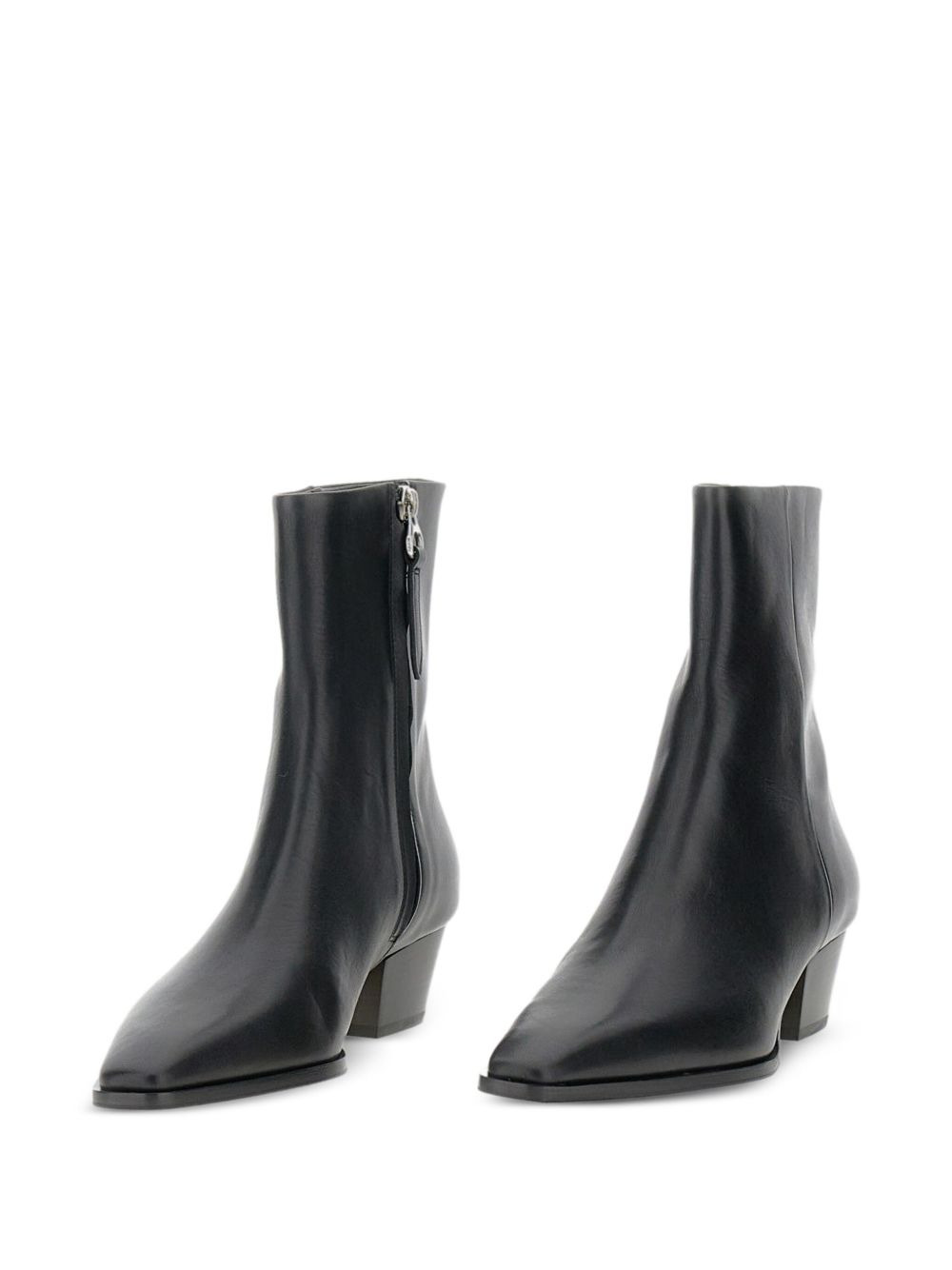 zip-detail pointed-toe boots - 2