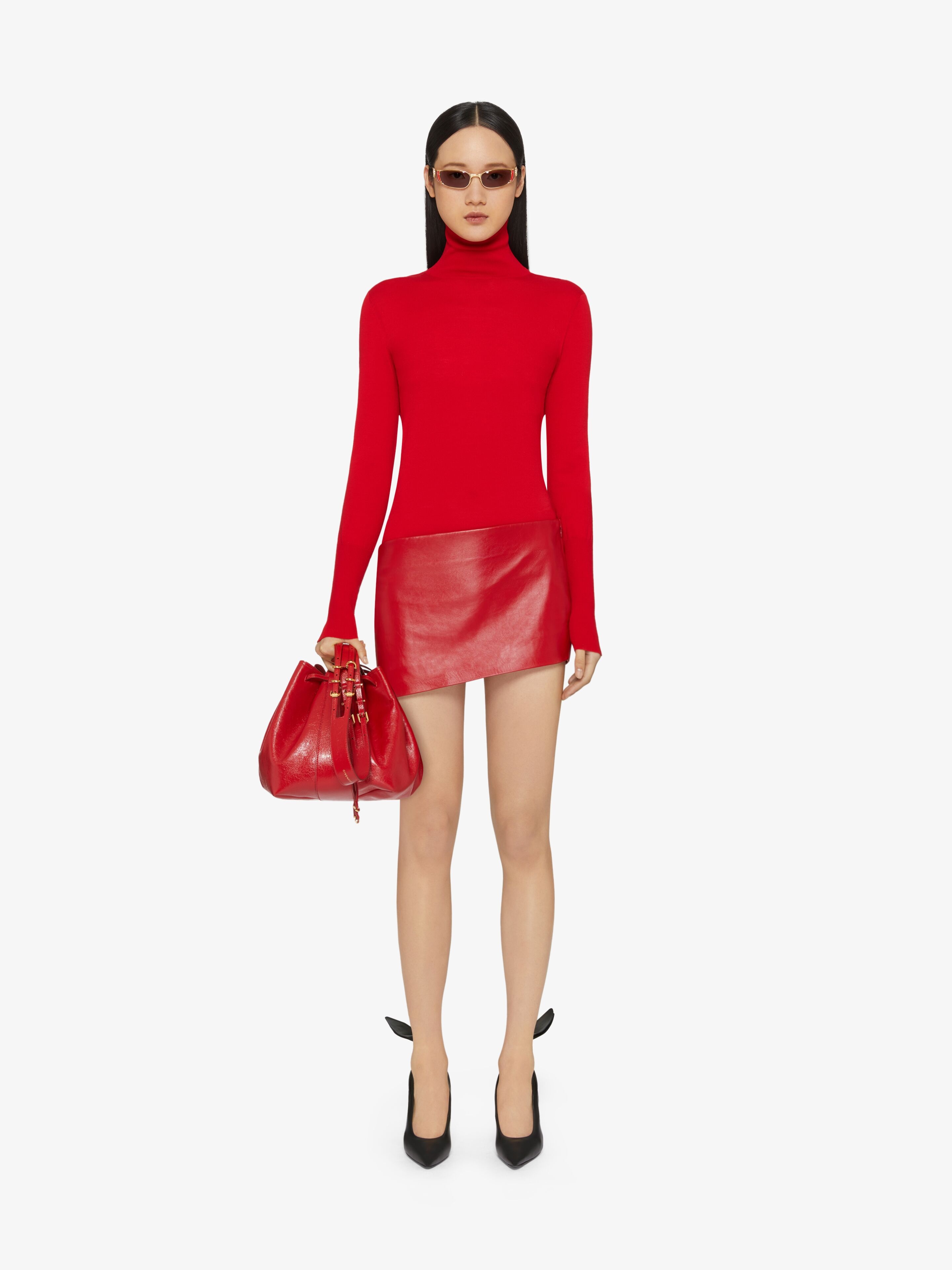 SLIM FIT SWEATER IN WOOL WITH DRAPED OPEN BACK - 2