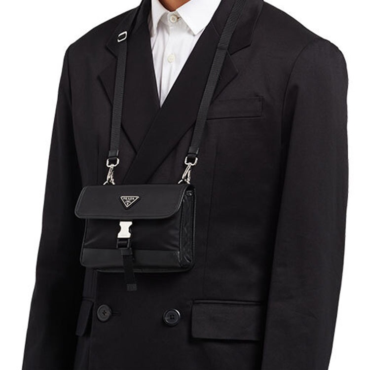 PRADA Saffiano logo-plaque smartphone holder 'Black' 2ZH108-2BBD-F0002 - 4