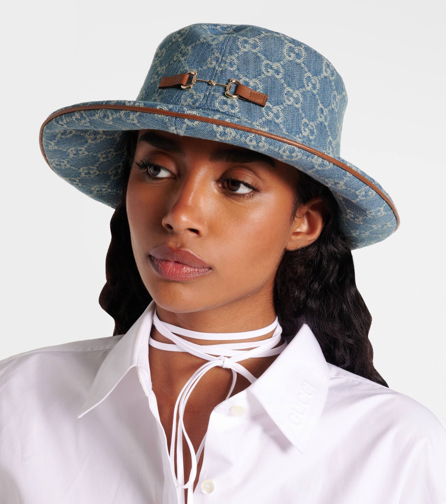 Horsebit denim bucket hat - 2