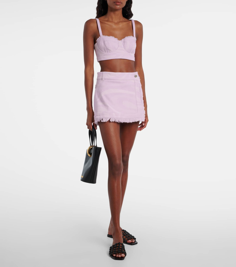 PUCCI Marmo distressed denim miniskirt outlook
