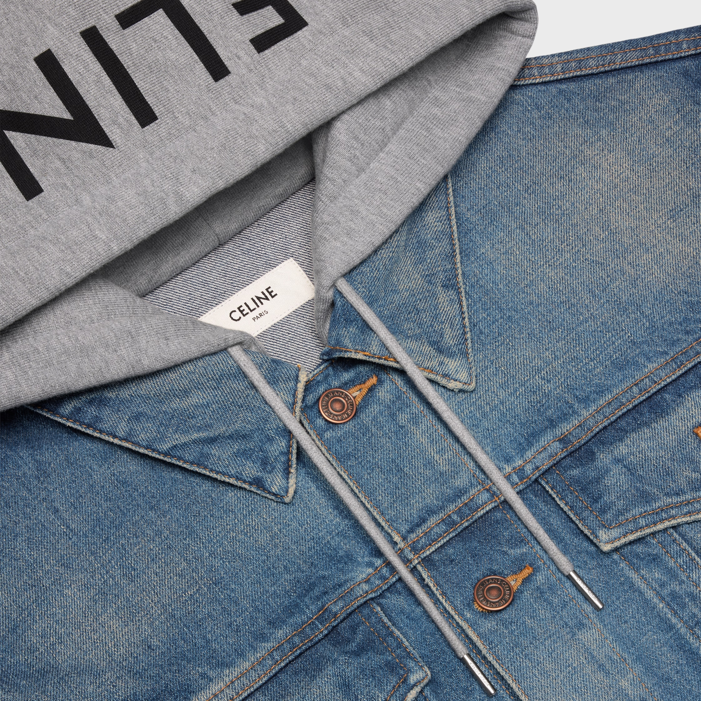 trucker jacket in union wash denim - 3