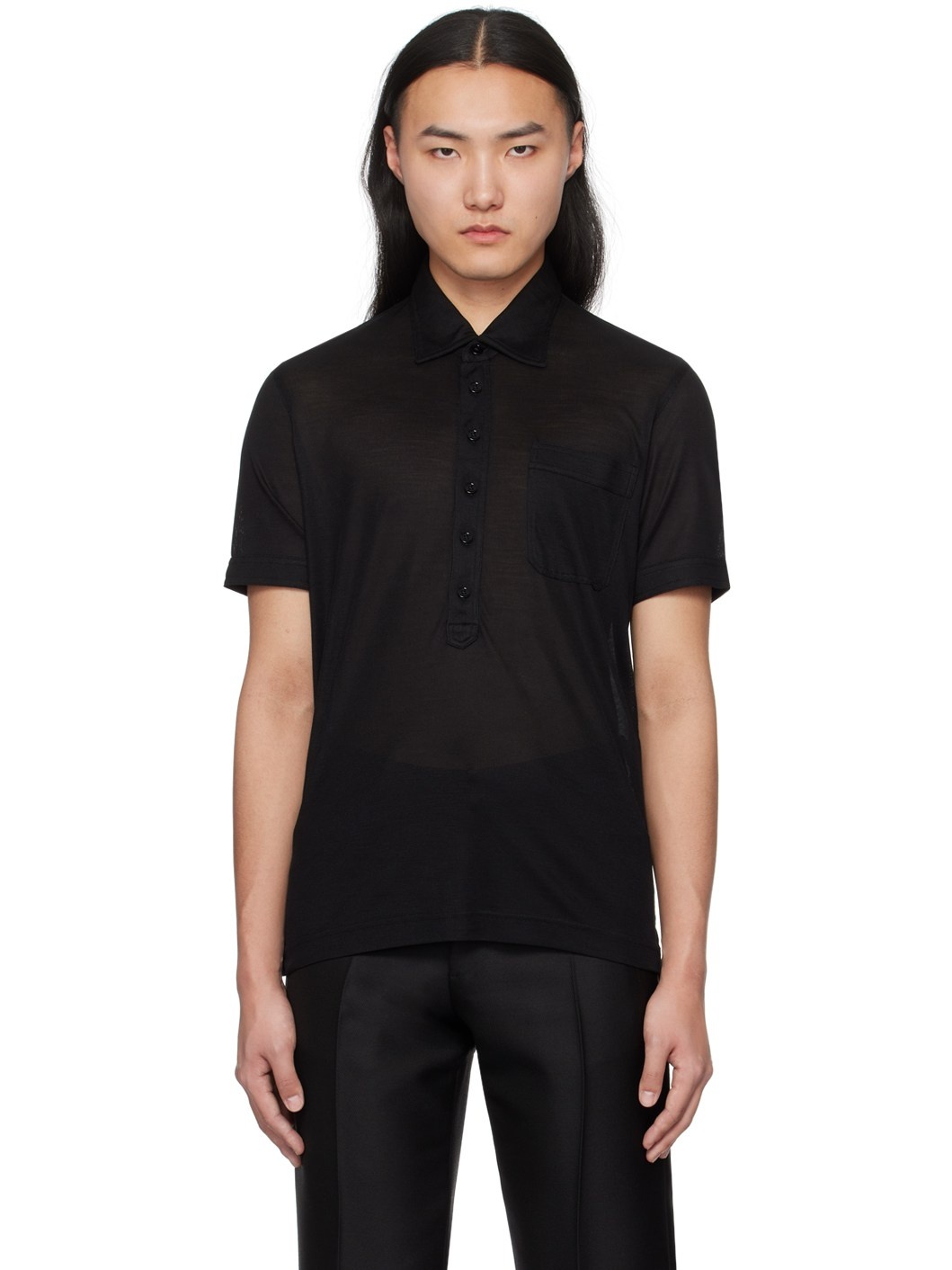 Black Sheer Polo - 1