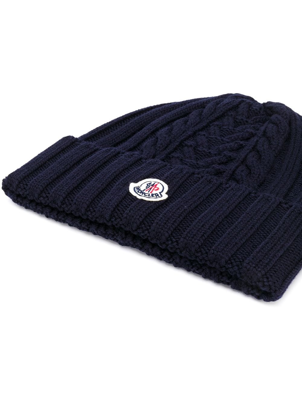 logo patch knitted beanie - 2