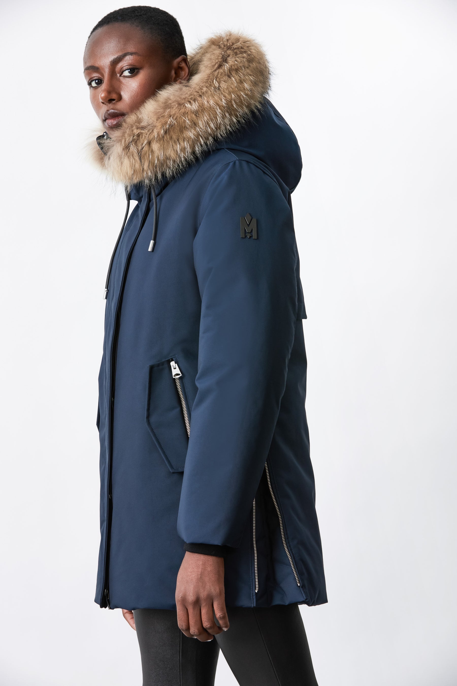 KINSLEE 2-in-1 oversized down parka with bib and natural fur - 6